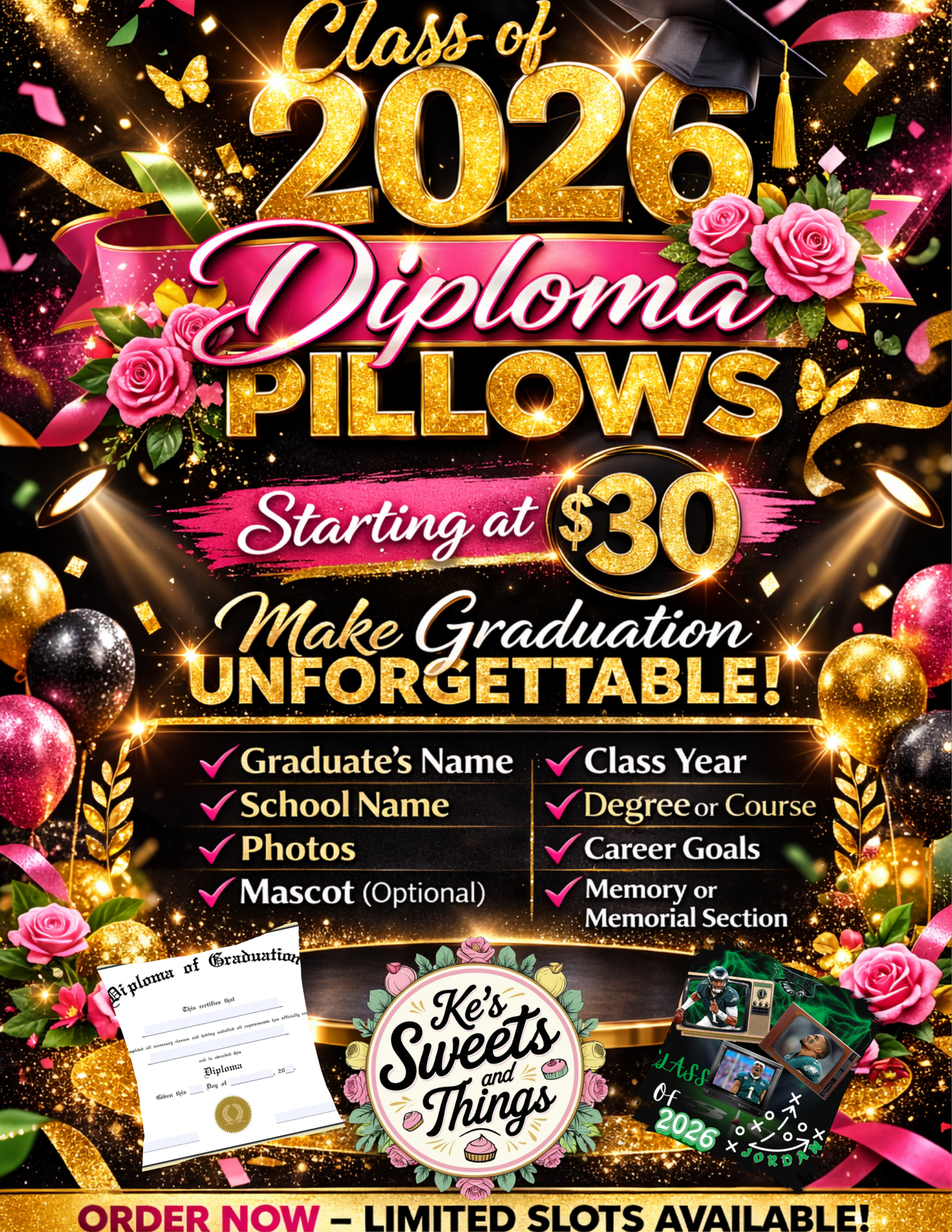 Grad Diploma Pillow