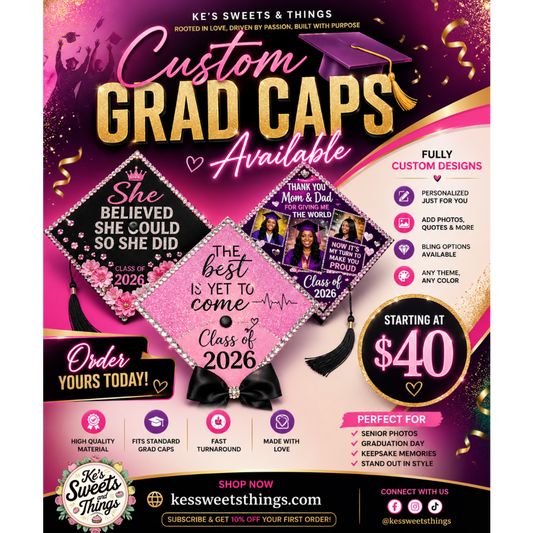 Custom Graduation Cap-Words Only