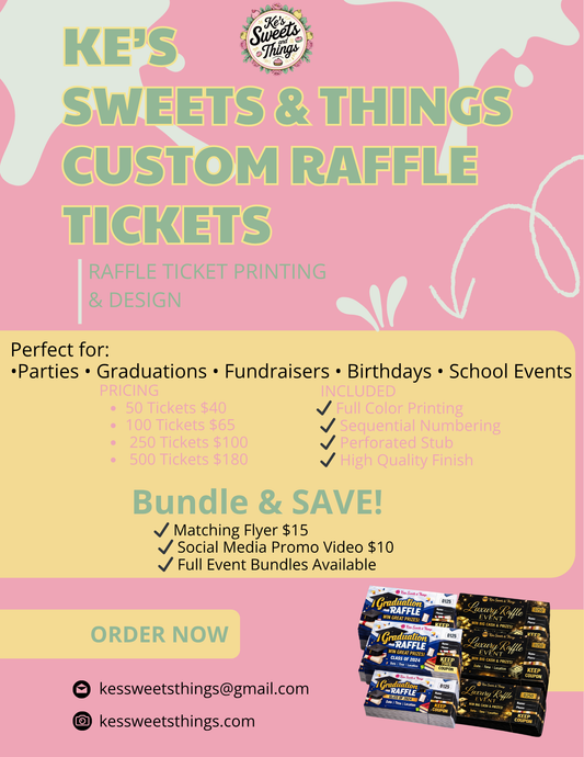 Custom Raffle Tickets with Tear-Away Stub